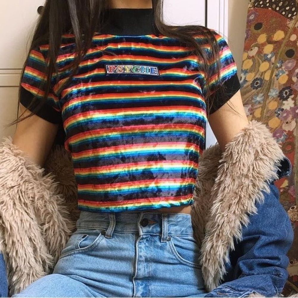Ragged Priest Psyche Velour Crop Top Women’s XS